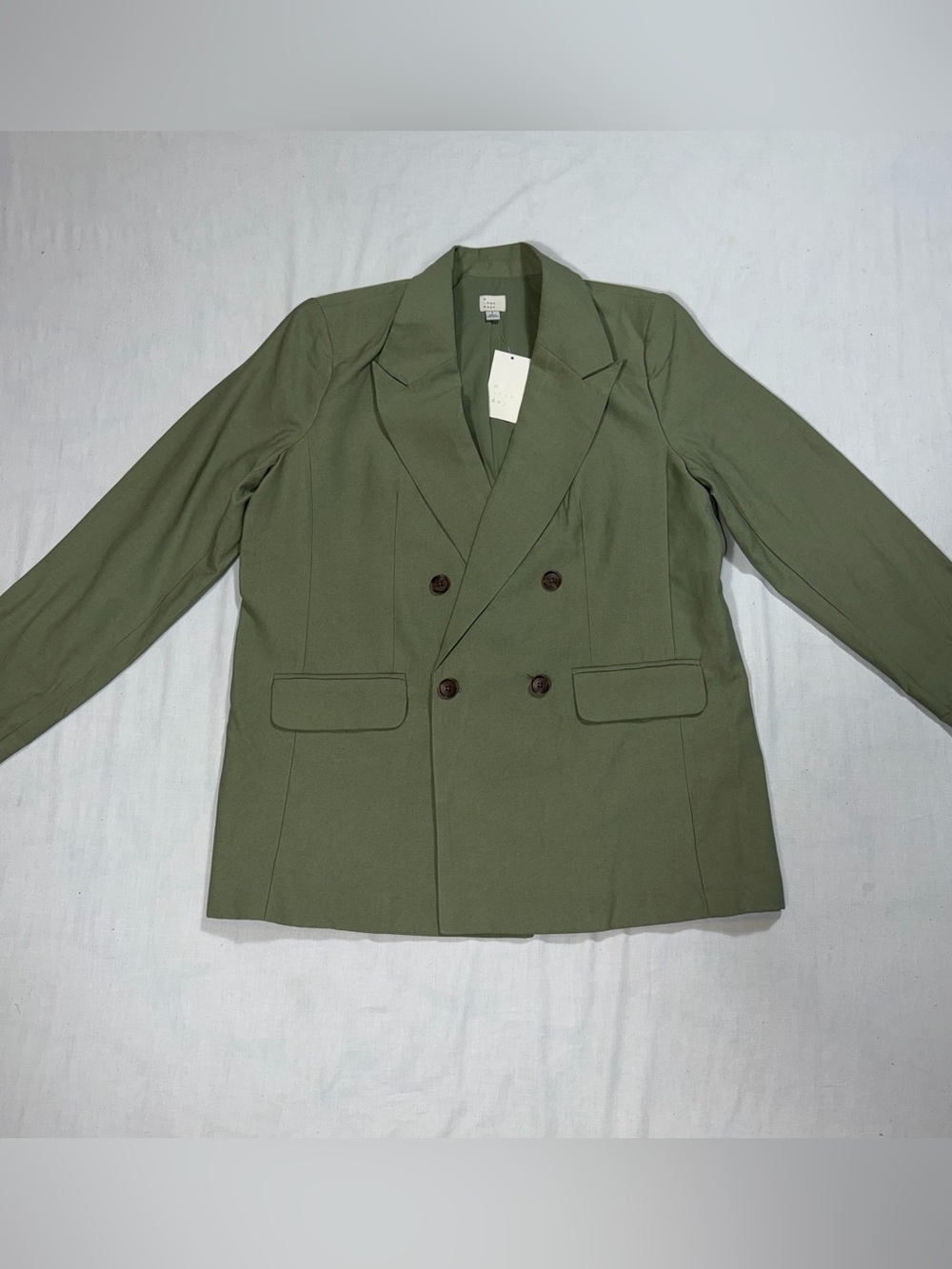 NWT A New Day Olive Green Double Breasted Blazer Women’s L P77